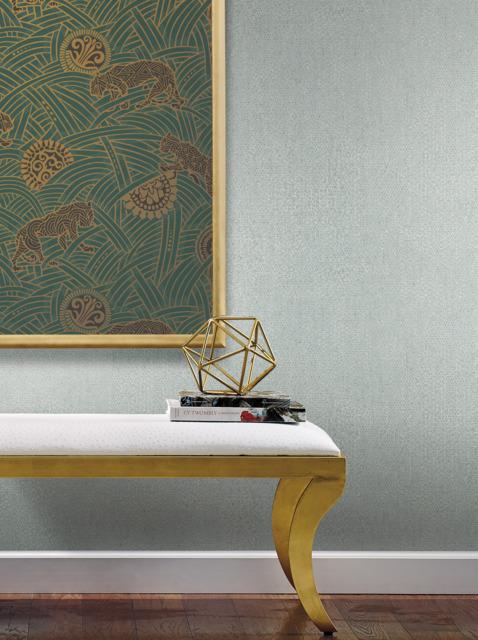 Ronald Redding Designs Bantam Tile Teal Wallpaper