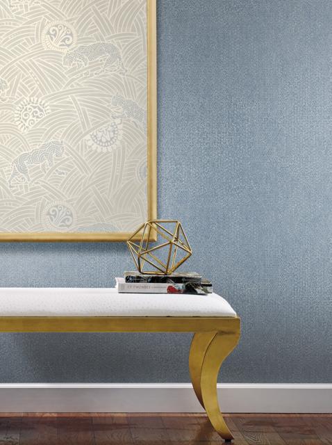 Ronald Redding Designs Bantam Tile Blue Wallpaper