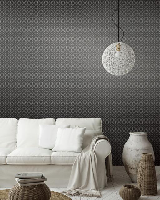 Ronald Redding Designs Fretwork Black Wallpaper