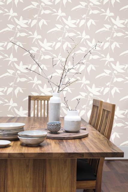 Ronald Redding Designs Persimmon Leaf Beige Wallpaper