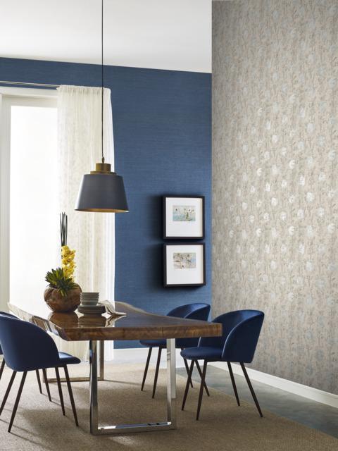 Ronald Redding Designs French Marigold Blue/White Wallpaper