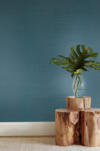 Ashford House Sisal teal/deep blue Wallpaper