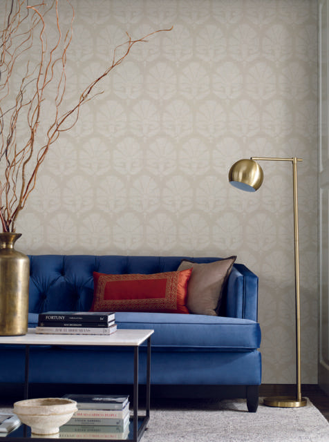 Ronald Redding Designs Ottoman Fans Light Grey Wallpaper
