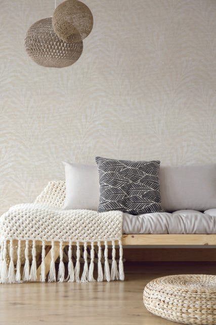Ronald Redding Designs Tea Leaves Stripe Neutral Wallpaper