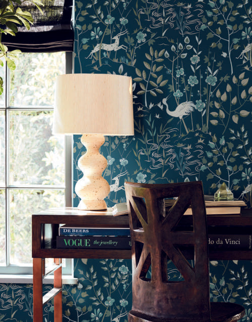 Ronald Redding Designs Aspen Dark Blue Wallpaper