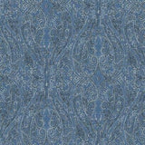Ronald Redding Designs Ascot Damask Blue Wallpaper