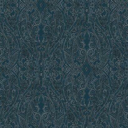 Ronald Redding Designs Ascot Damask Dark Blue Wallpaper