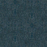 Ronald Redding Designs Ascot Damask Dark Blue Wallpaper