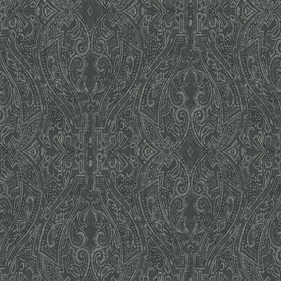 Ronald Redding Designs Ascot Damask Black Wallpaper