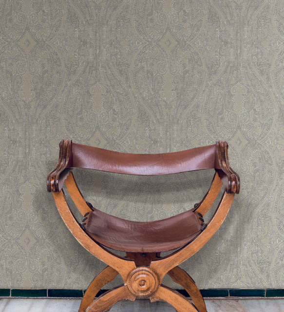 Ronald Redding Designs Ascot Damask Off White Wallpaper