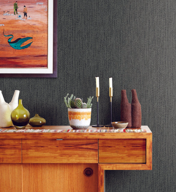 Ronald Redding Designs Feather Fletch Black Wallpaper