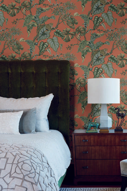 Ronald Redding Designs Jungle Cat Orange Wallpaper