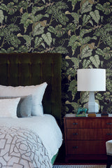 Ronald Redding Designs Jungle Cat Black Wallpaper