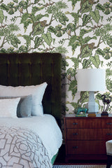 Ronald Redding Designs Jungle Cat White Wallpaper