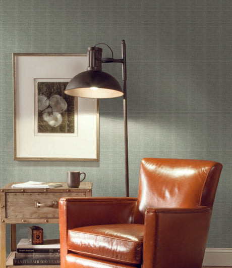 Ronald Redding Designs Shirting Plaid Green Wallpaper