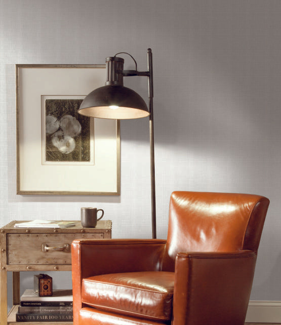 Ronald Redding Designs Shirting Plaid Gray Wallpaper