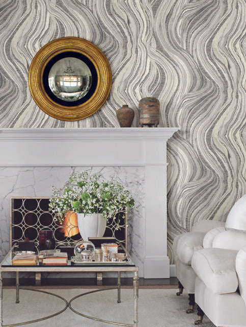 Ronald Redding Designs Streaming Cheetah Gray Wallpaper