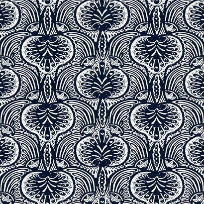 Ronald Redding Designs Lotus Palm Navy Wallpaper