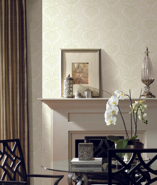 Ronald Redding Designs Lotus Palm Beige Wallpaper