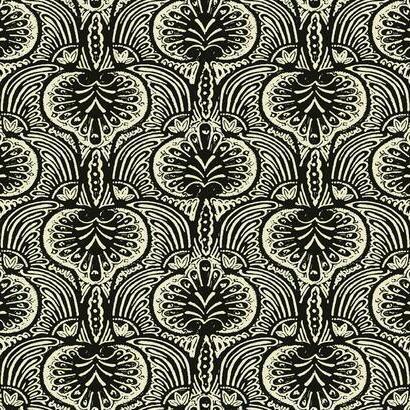 Ronald Redding Designs Lotus Palm Off White & Black Wallpaper