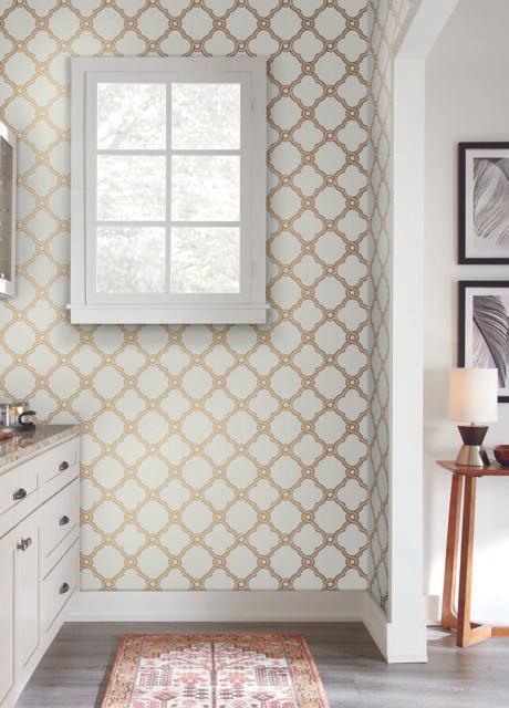 York Wallcoverings Open Trellis Gold Metallic Wallpaper