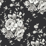York Wallcoverings Heritage Rose Black & Grey Wallpaper