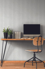York Wallcoverings Market Stripe Grey Wallpaper