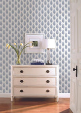 York Paisley On Calico Blue Wallpaper