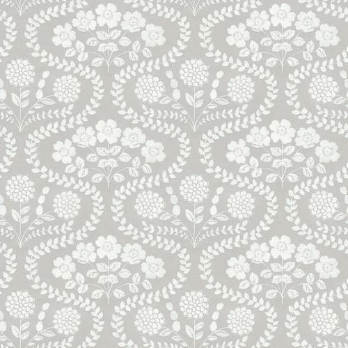 York Wallcoverings Folksy Floral Beige & White Wallpaper