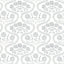 York Wallcoverings Folksy Floral Grey & White Wallpaper