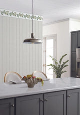 York Wallcoverings In Stitches Stripe Taupe & Charcoal Wallpaper