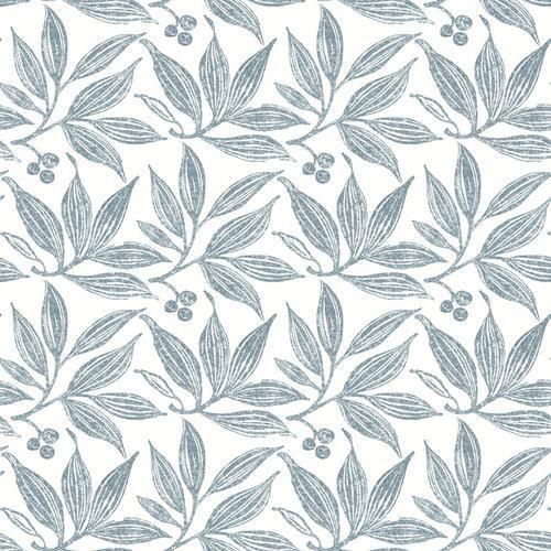 York Wallcoverings Chokeberry Block Print Duck Egg Wallpaper