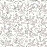 York Wallcoverings Chokeberry Block Print Linen & White Wallpaper