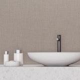 Roommates Randing Weave Light Brown Metallic Wallpaper