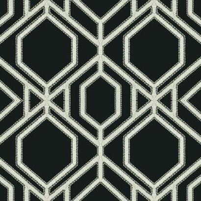 York Wallcoverings Sawgrass Trellis Black & White Wallpaper