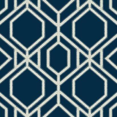 York Wallcoverings Sawgrass Trellis Navy Wallpaper