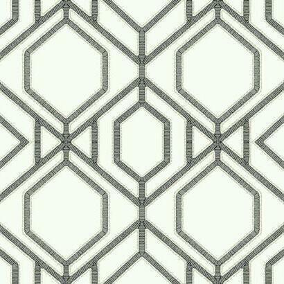 York Wallcoverings Sawgrass Trellis White & Grey Wallpaper