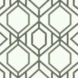 York Wallcoverings Sawgrass Trellis White & Grey Wallpaper