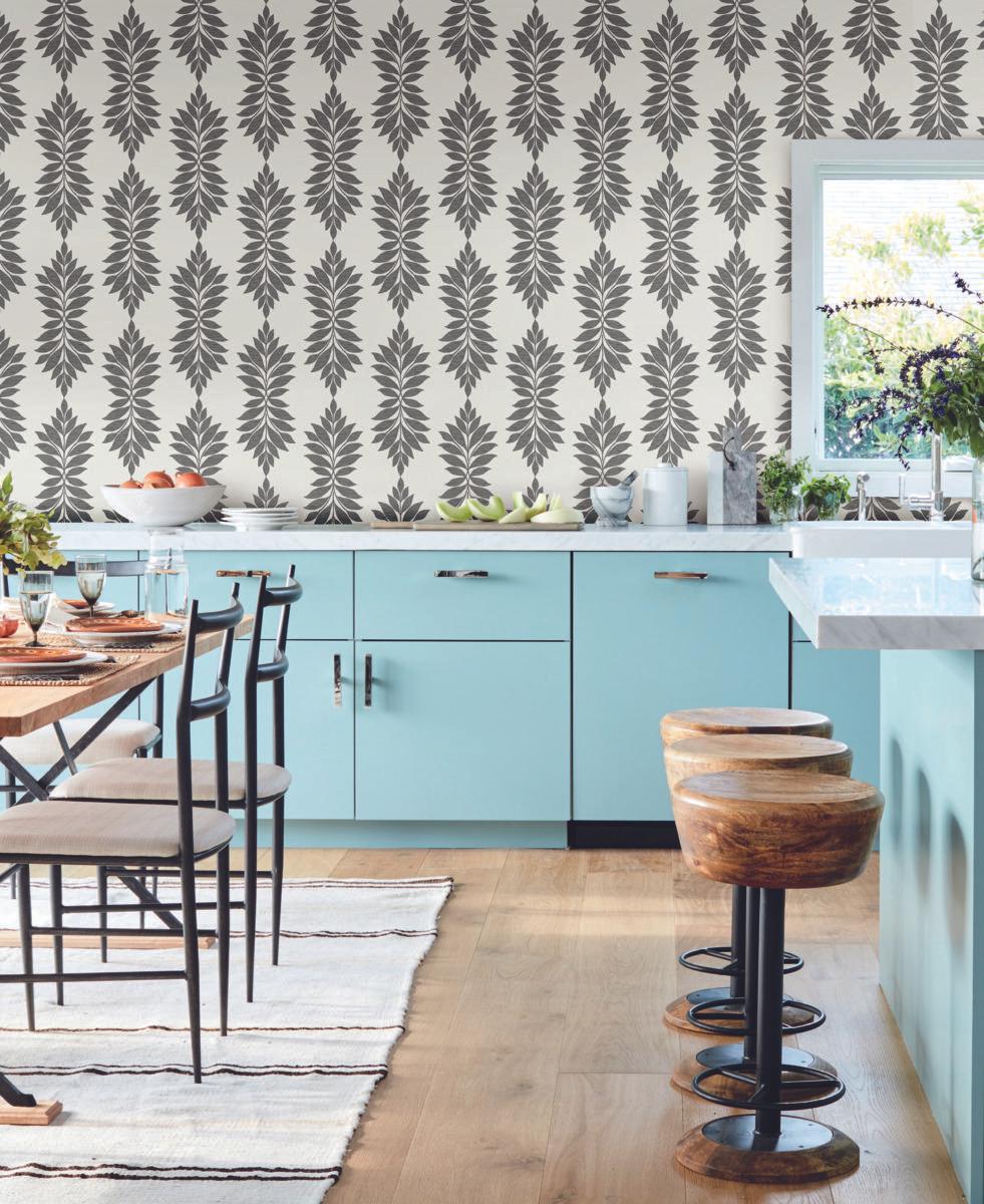 York Wallcoverings Broadsands Botanica Grey & Off White Wallpaper