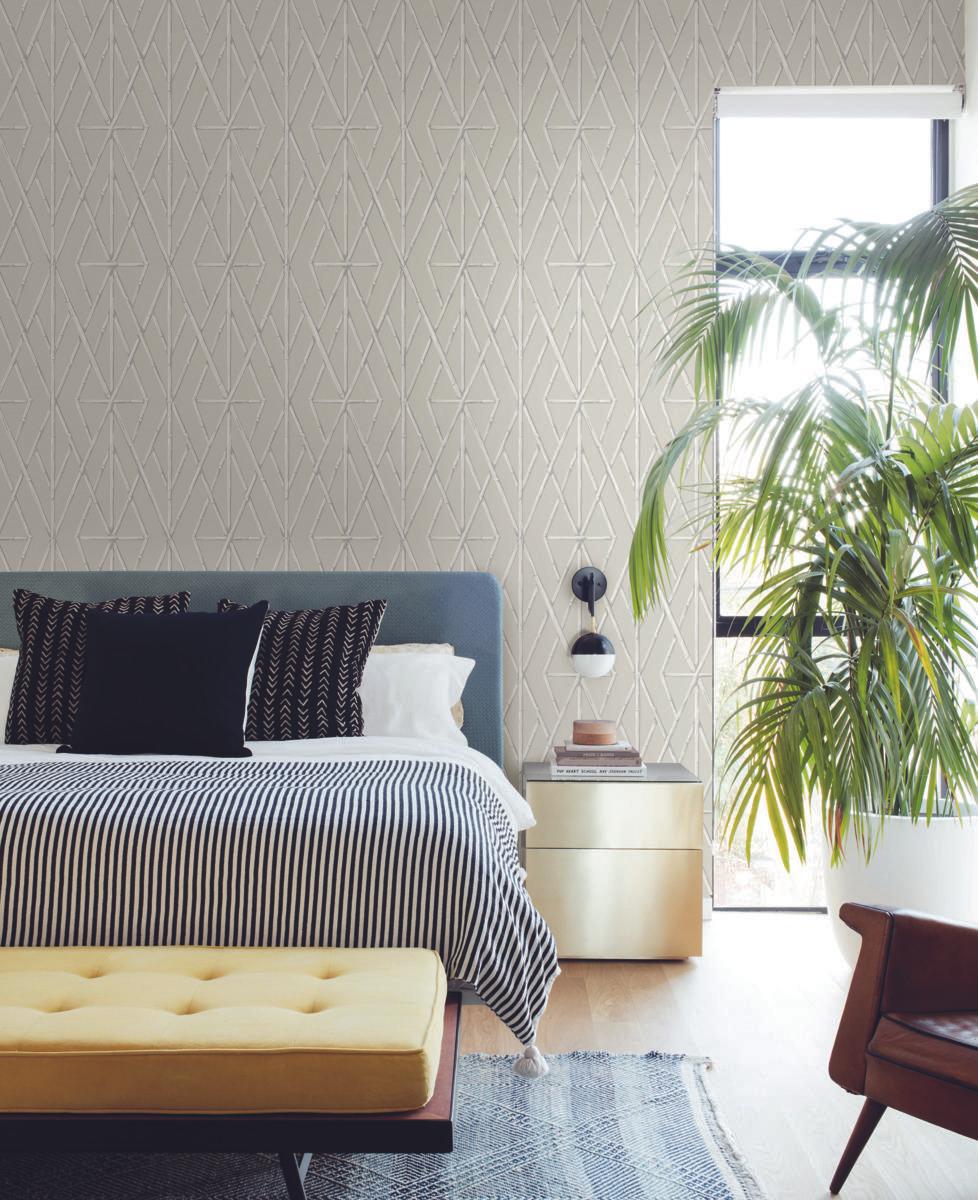 York Wallcoverings Riviera Bamboo Trellis Cream Wallpaper