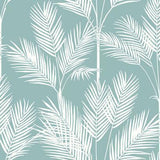 York King Palm Blue Silhouette Wallpaper
