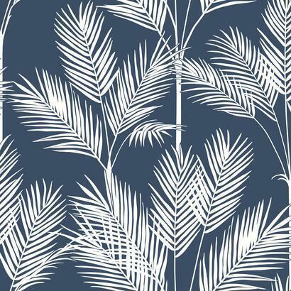 York King Palm Navy Silhouette Wallpaper