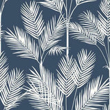 York King Palm Navy Silhouette Wallpaper