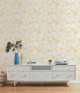 York Wallcoverings Hibiscus Arboretum Yellow Wallpaper