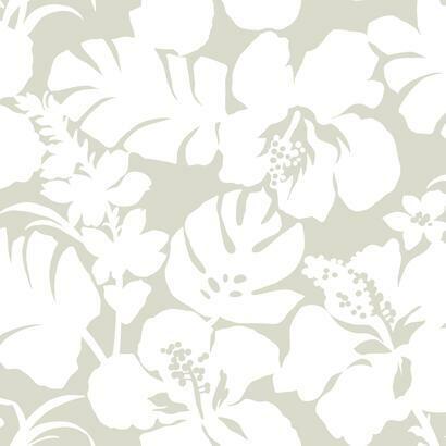York Wallcoverings Hibiscus Arboretum Cream Wallpaper