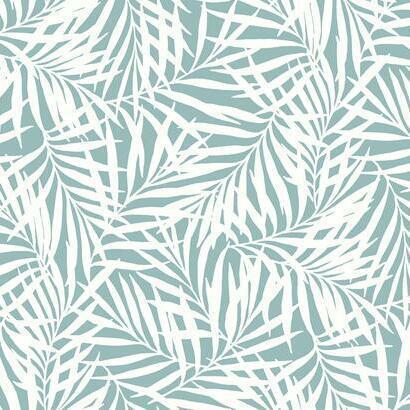 York Wallcoverings Oahu Fronds Light Blue Wallpaper