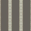 Waverly Greek Key Stripe Dark Grey Wallpaper