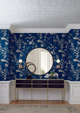 Ronald Redding Designs Metal Leaf Squares Silver Wallpaper