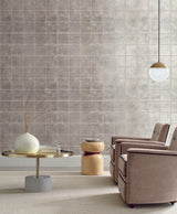 Ronald Redding Designs Metal Leaf Squares Black Wallpaper