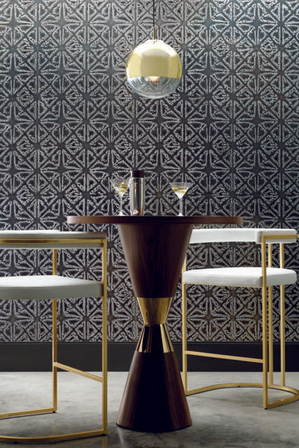 Ronald Redding Designs Empire Diamond Gray Wallpaper